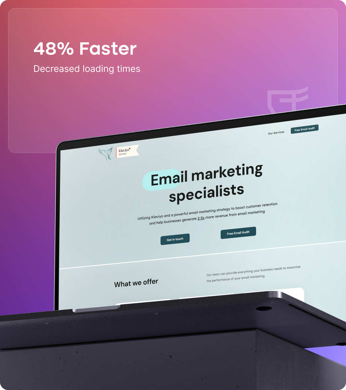 BigBlueMail achieved 48% Faster Loading times